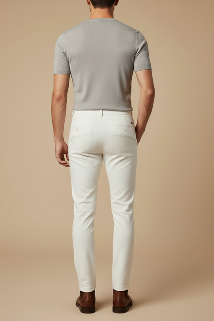 Pantalon Tissu Blanc - Gabardine - vue 2