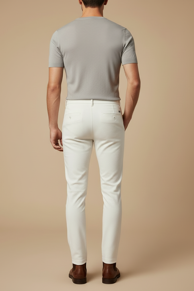 Pantalon Tissu Blanc - Gabardine - vue 2