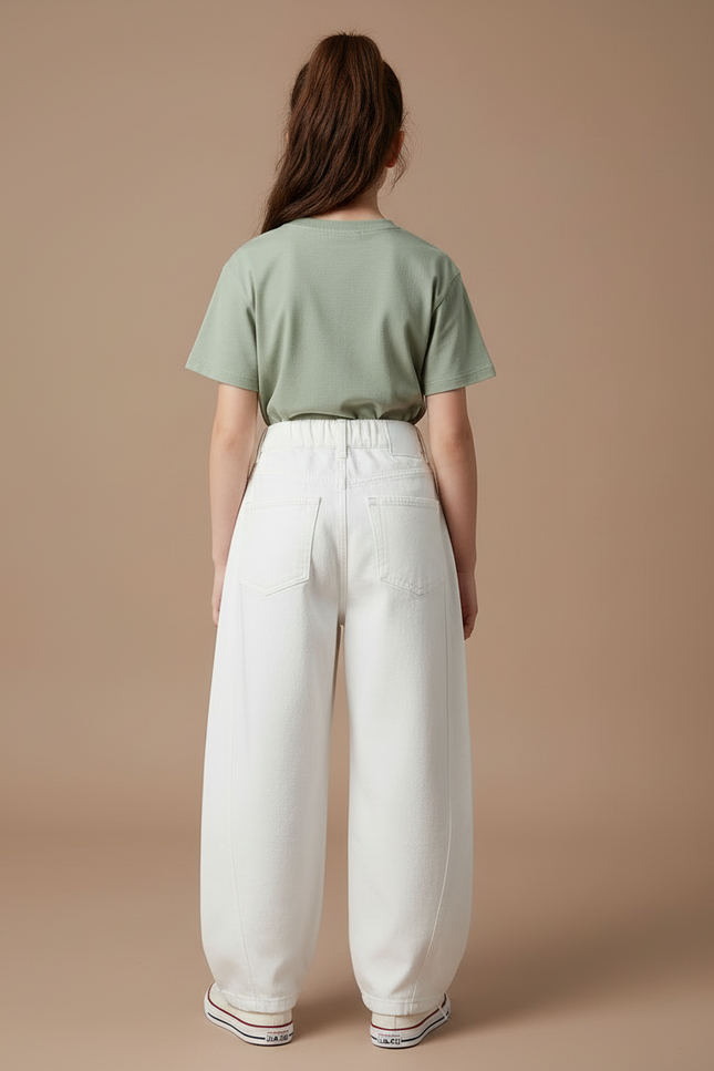 Pantalon Blanc Large Décontracté Enfant Jean - vue 2