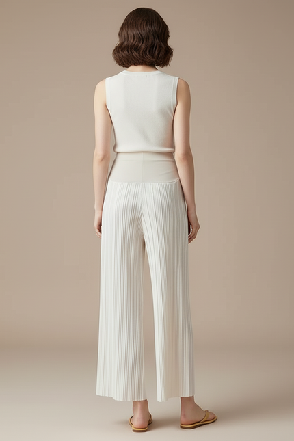 Pantalon De Grossesse Blanc - Polyester - vue 2