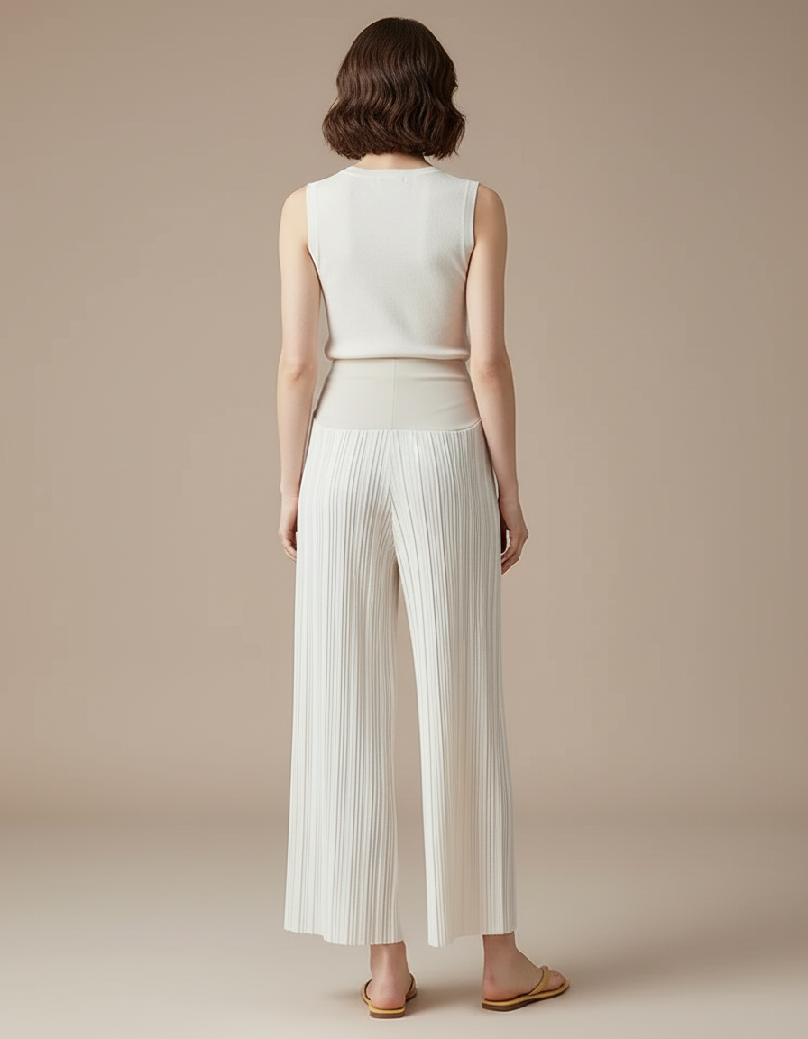 Pantalon De Grossesse Blanc - Polyester - vue 2