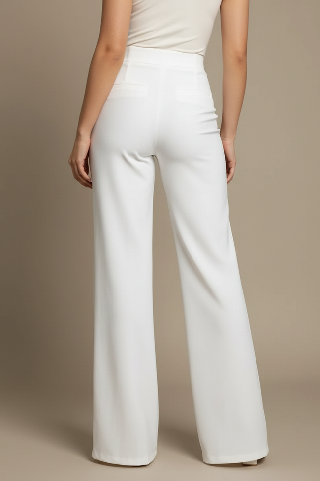 Pantalon Marin Blanc Femme - Polyester - vue 2