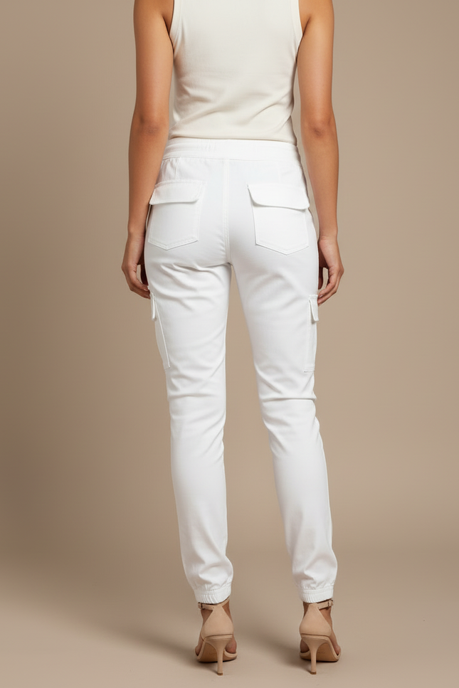 Pantalon Cargo Militaire Blanc - Coton - vue 2