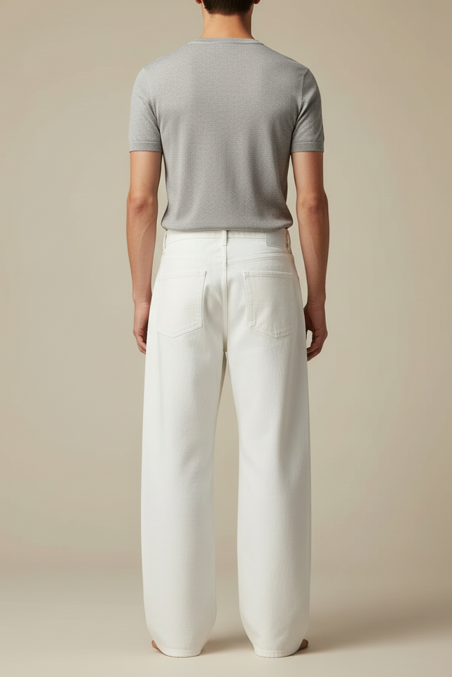 Pantalon Blanc Grande Taille Homme - Jean - vue 2