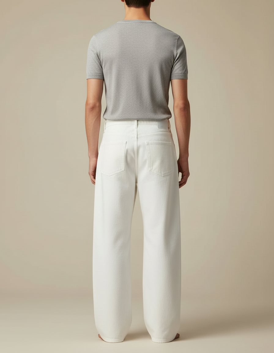 Pantalon Blanc Grande Taille Homme - Jean - vue 2