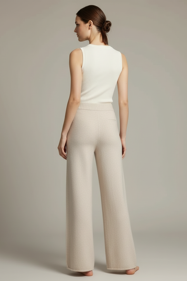 Pantalon Beige Blanc - Laine - vue 2
