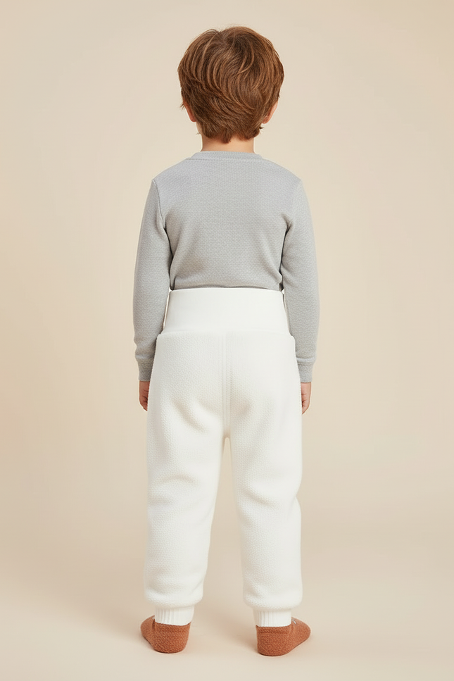 Pantalon Blanc Polaire Taille Haute Enfant Confortable - Molleton - vue 2