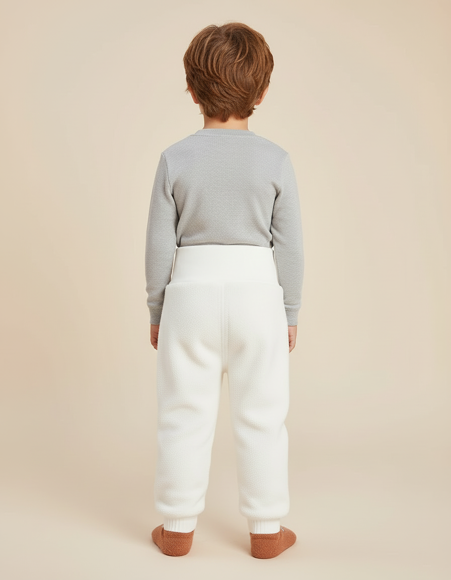 Pantalon Blanc Polaire Taille Haute Enfant Confortable - Molleton - vue 2