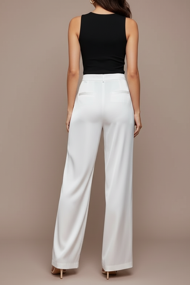 Pantalon Blanc Soirée - Satin - vue 2