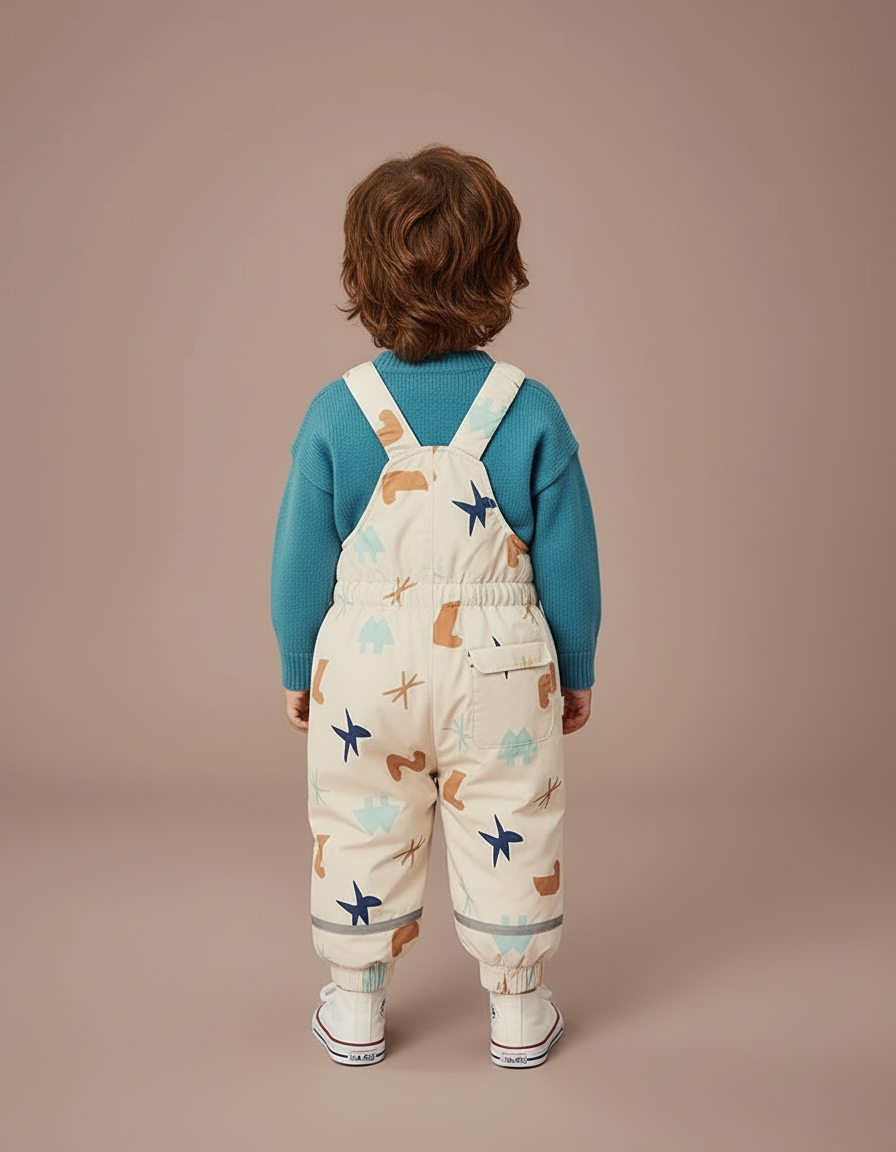 Pantalon Blanc Matelassé Enfant Imprimé Mignon Hiver - Polyester - vue 2
