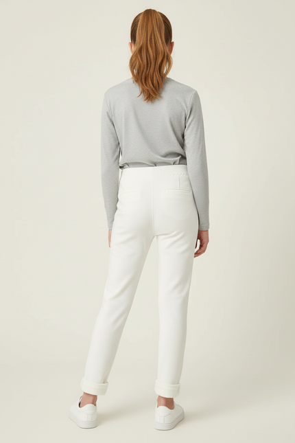 Pantalon Blanc Élastique Enfant Velours Hiver - vue 2