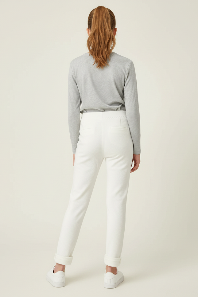 Pantalon Blanc Élastique Enfant Velours Hiver - vue 2