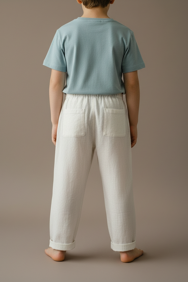 Pantalon Blanc 59e8 - Beige Lin - vue 2