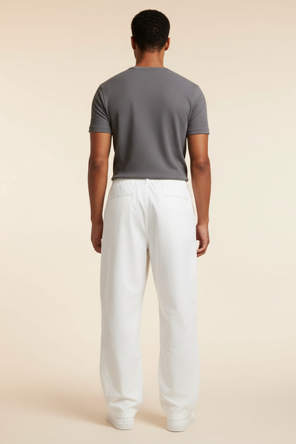 Pantalon Blanc Ample Décontracté Homme Coton Léger - vue 2