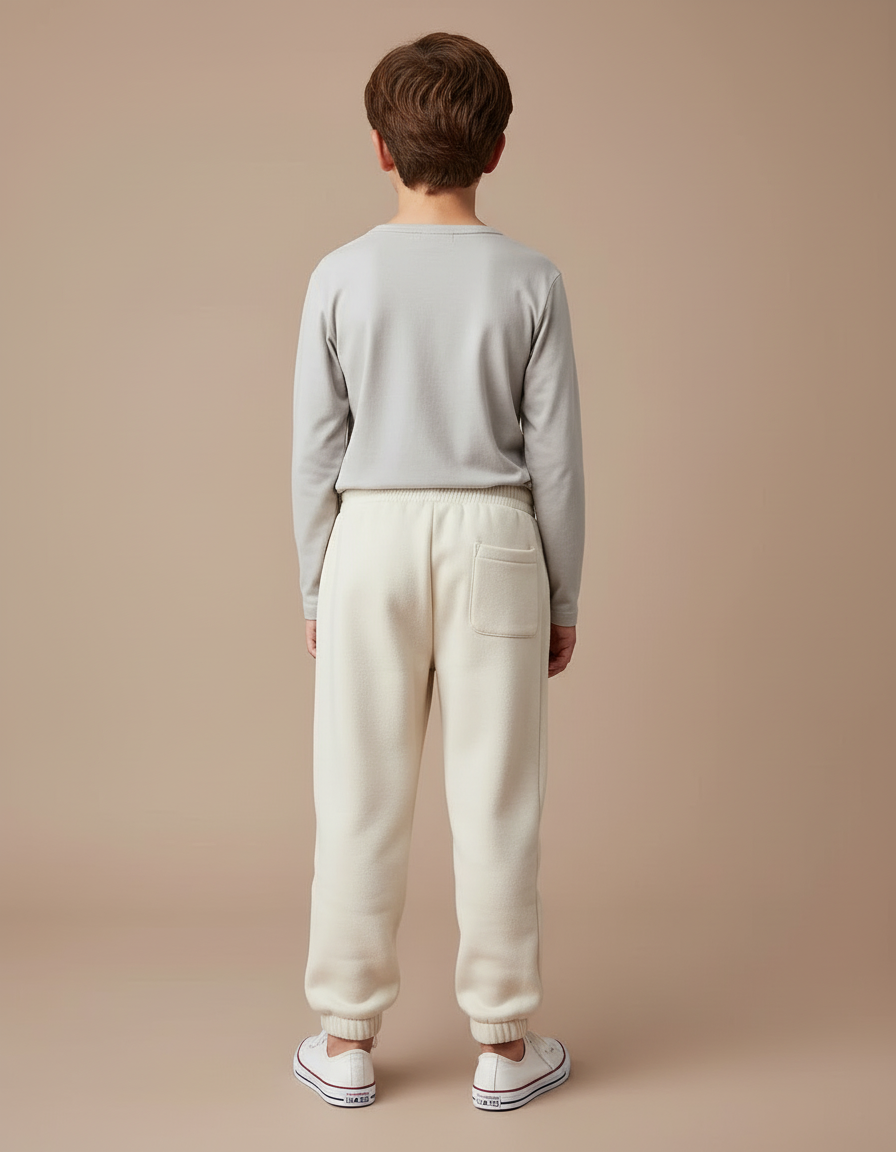 Pantalon Blanc Molletonné Décontracté Confortable Enfant - vue 2