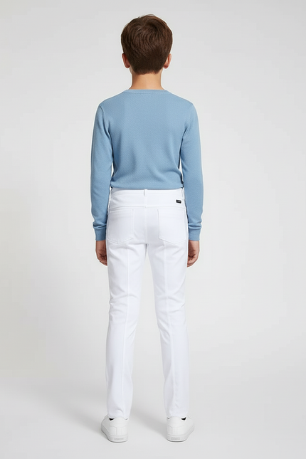 Pantalon Blanc Équestre Enfant Slim Matelassé Moderne - Gabardine - vue 2