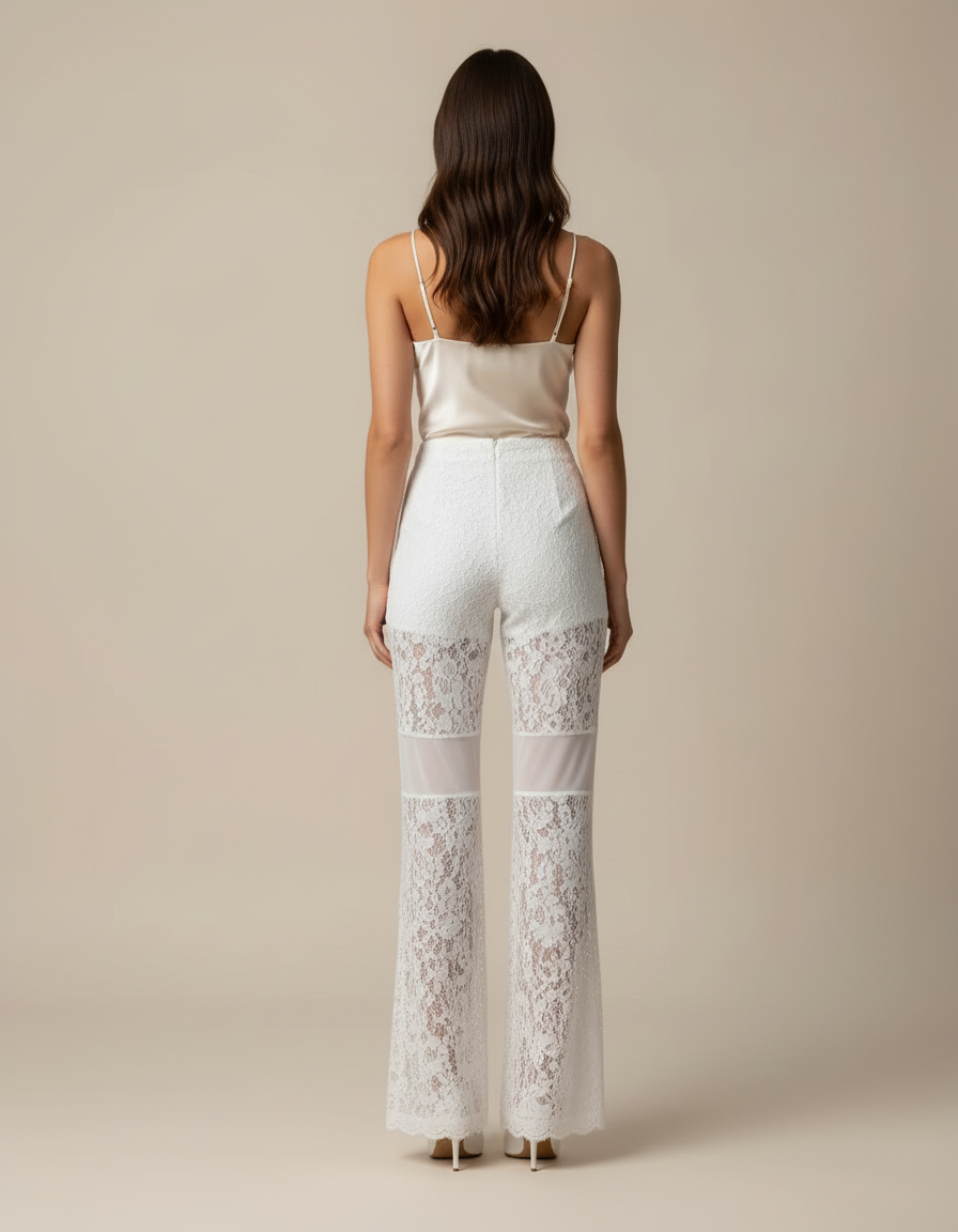 Pantalon Sexy Blanc - Maille - vue 2