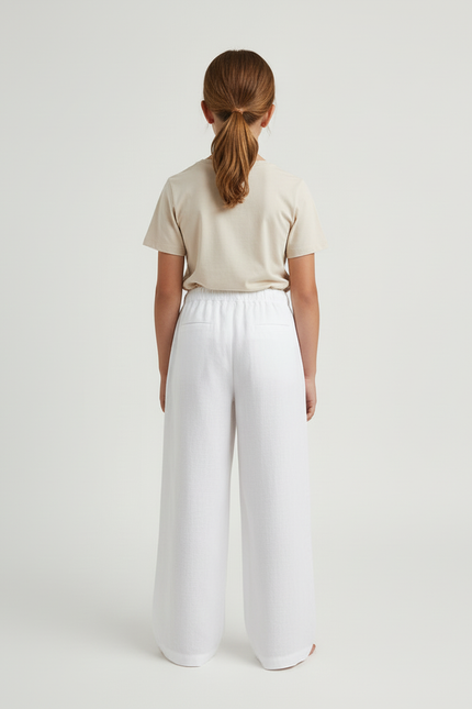 Pantalon Blanc Ample Lin Confortable Enfant - vue 2