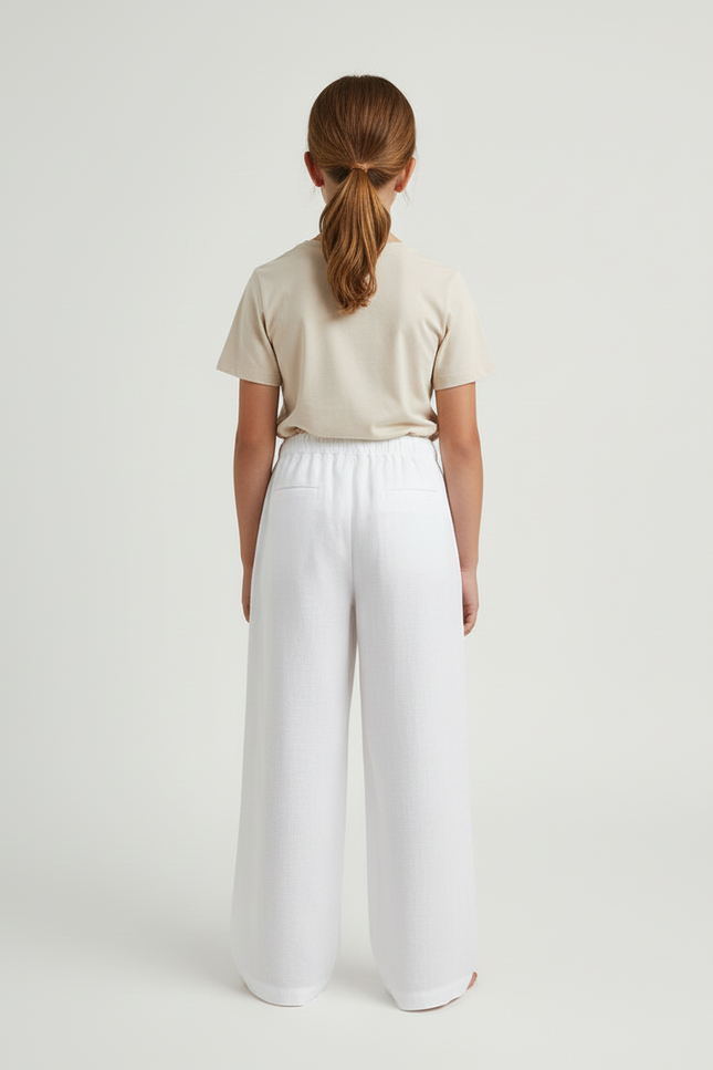 Pantalon Blanc Ample Lin Confortable Enfant - vue 2