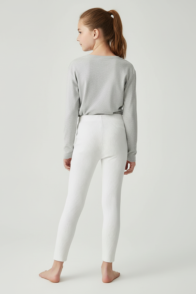 Pantalon Moulant Blanc - Maille - vue 2