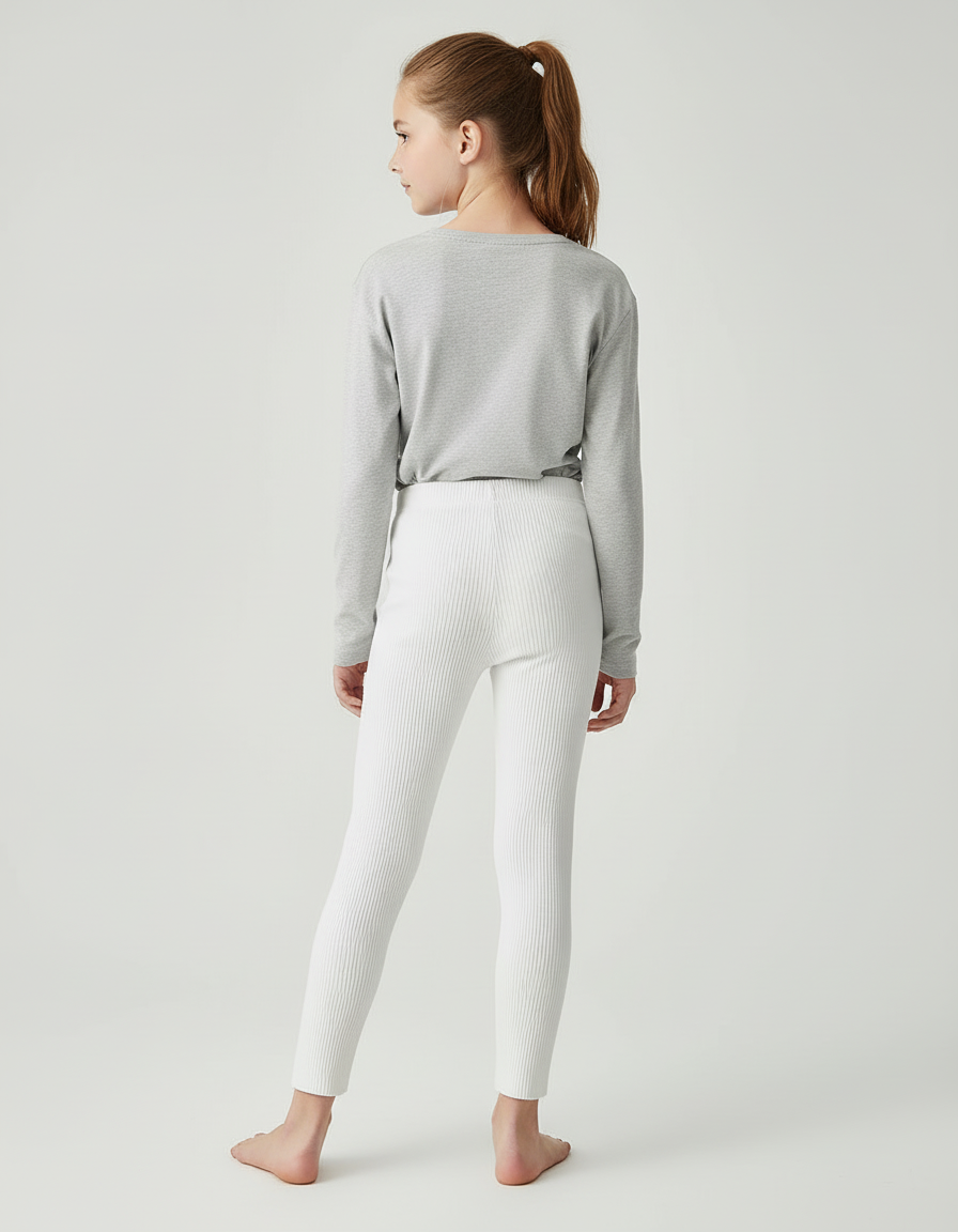 Pantalon Moulant Blanc - Maille - vue 2