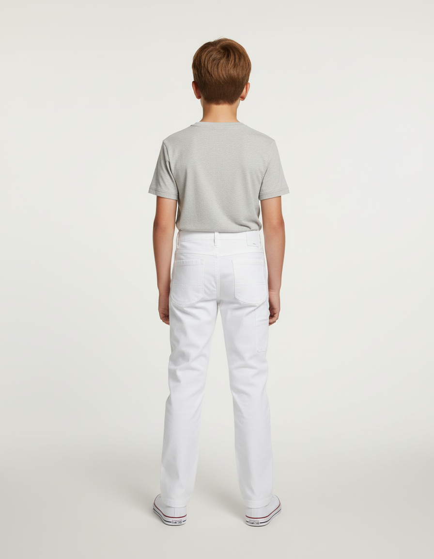 Pantalon Peintre Blanc - Toile - vue 2