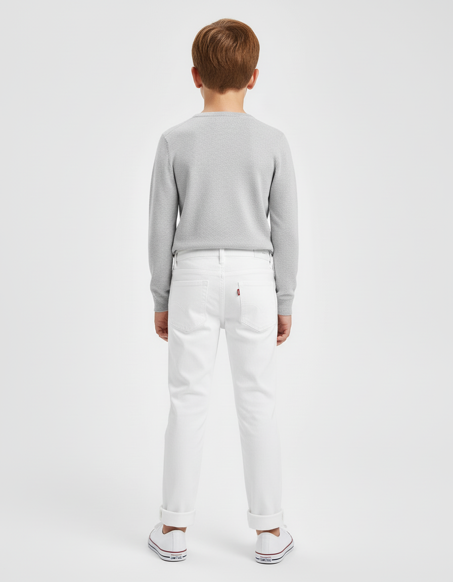 Pantalon Blanc Déchiré Denim Enfant Garçon - Jean - vue 2