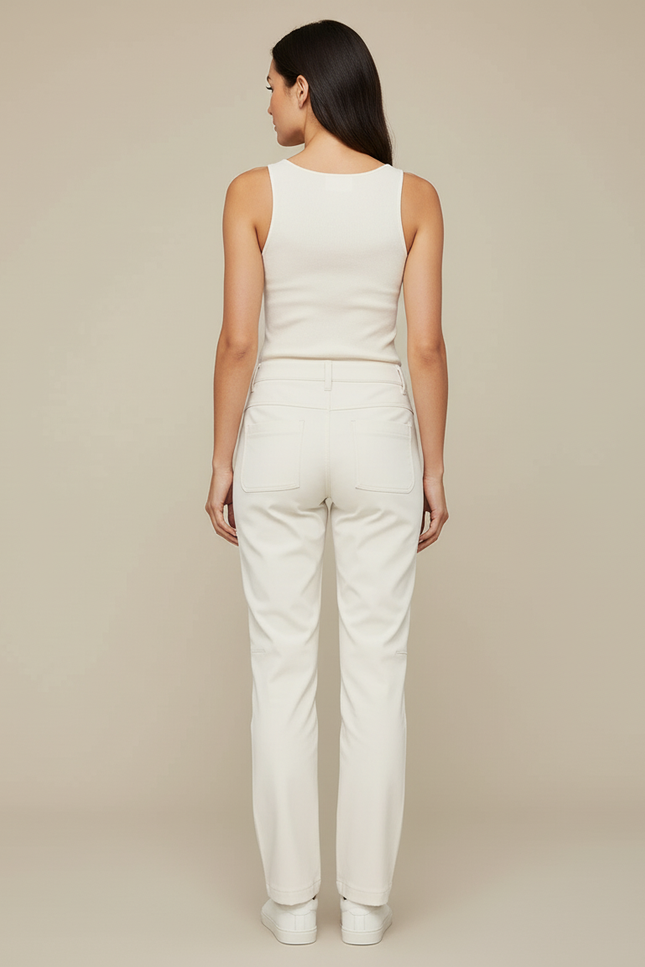 Pantalon Sport Blanc Femme - Beige Gabardine - vue 2