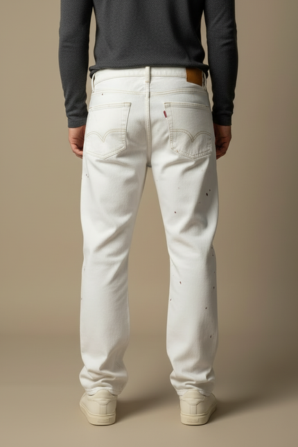 Pantalon Blanc Baggy Imprimé Sang Horreur Hip Hop - Jean - vue 2