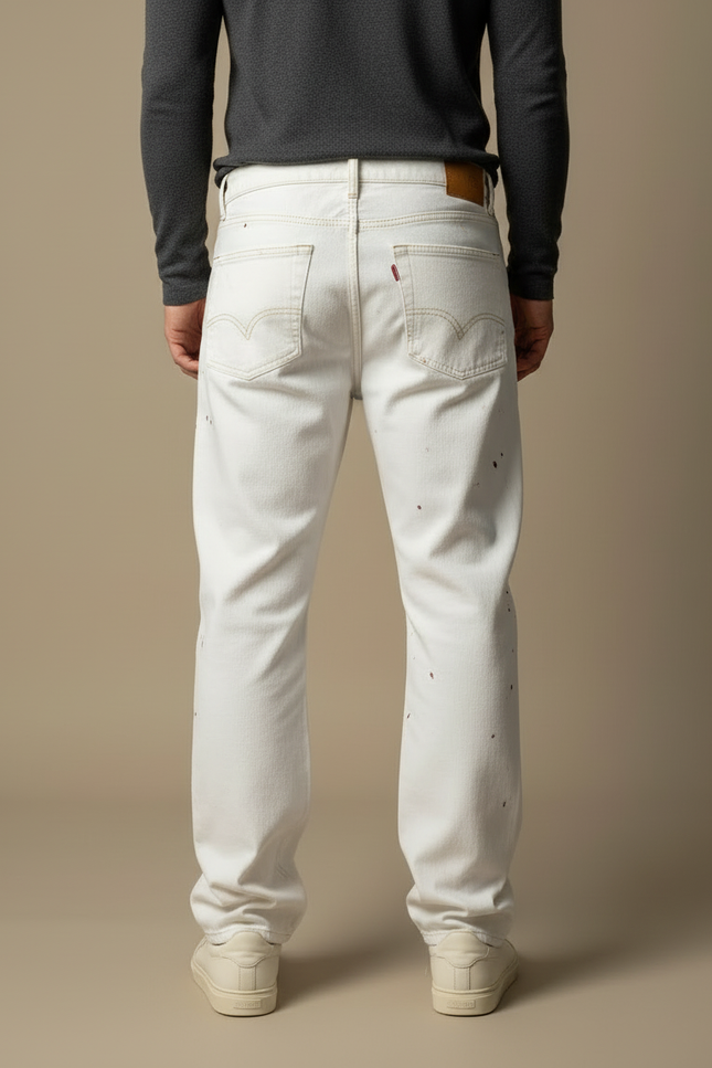 Pantalon Blanc Baggy Imprimé Sang Horreur Hip Hop - Jean - vue 2