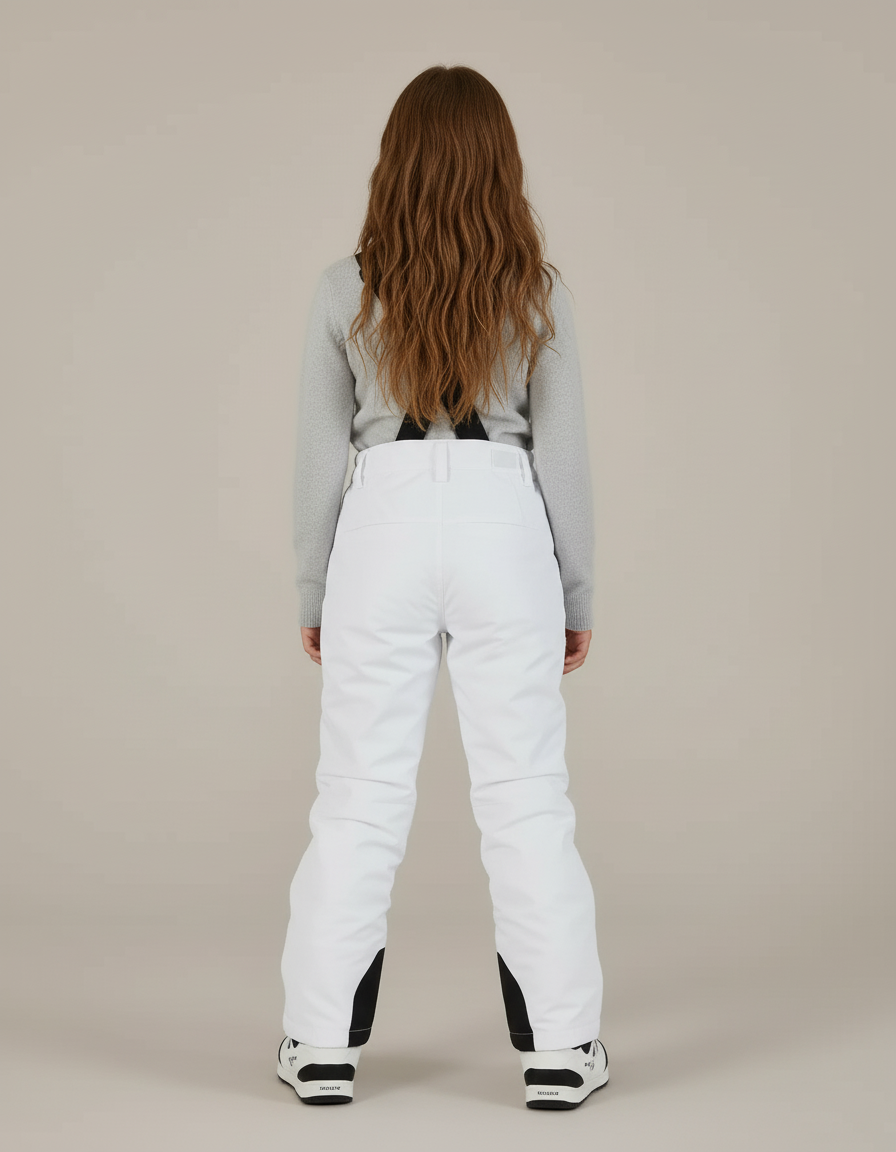 Pantalon Blanc Ski Enfant Bretelles Imperméable Hiver - Polyester - vue 2