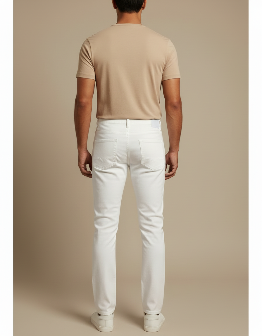Pantalon Simili Blanc - Jean - vue 2