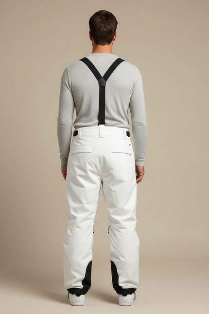 Pantalon Blanc Ski Imperméable Coupe-vent Homme Bretelles - Polyester - vue 2