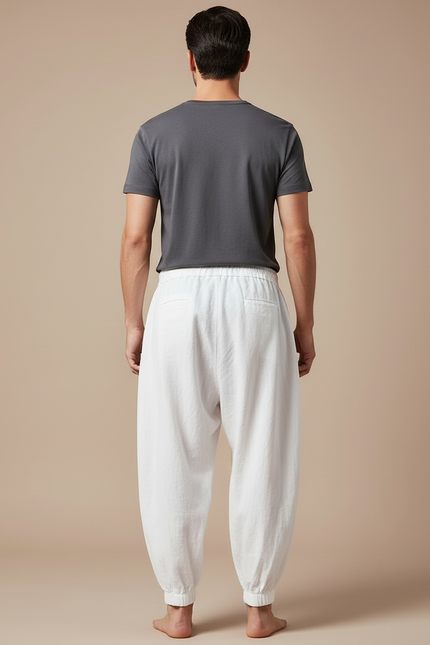 Pantalon Yoga Blanc Homme - Lin - vue 2