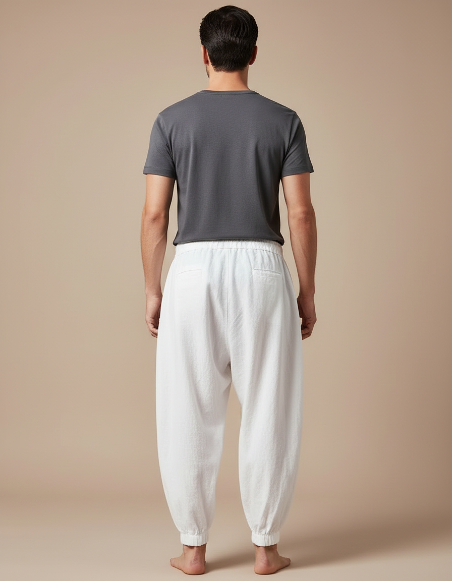 Pantalon Yoga Blanc Homme - Lin - vue 2