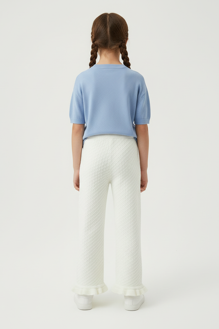 Pantalon Blanc Flare - Maille - vue 2