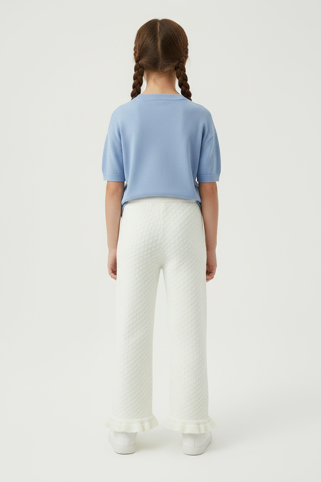 Pantalon Blanc Flare - Maille - vue 2
