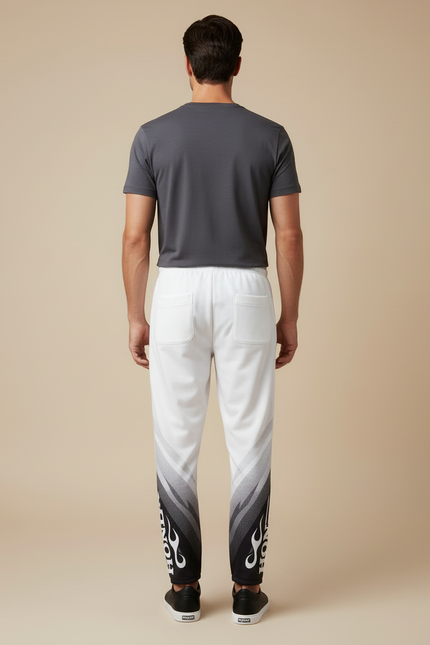 Pantalon Blanc Sportif Honda Racing Flammes Dégradées - Multicolore Polyester - vue 2