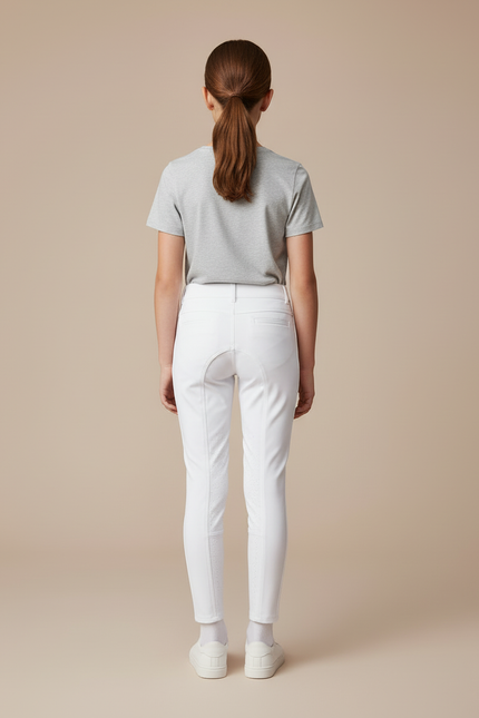 Pantalon Blanc Fille Équestre Slim Silicone - Polyester - vue 2