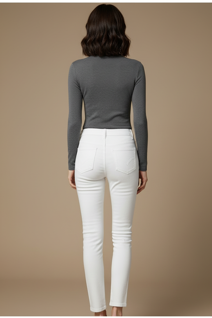 Pantalon Push Up Blanc - Jean - vue 2