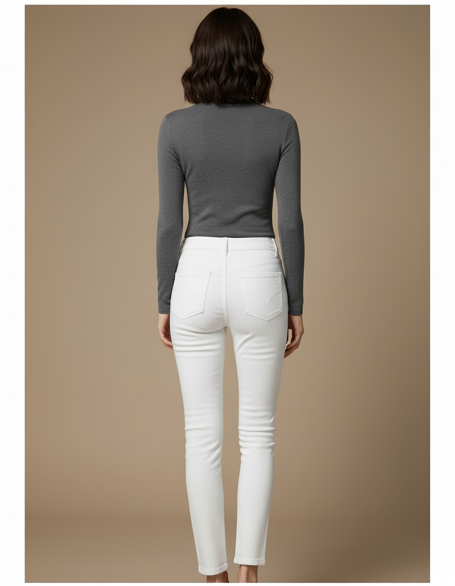 Pantalon Push Up Blanc - Jean - vue 2