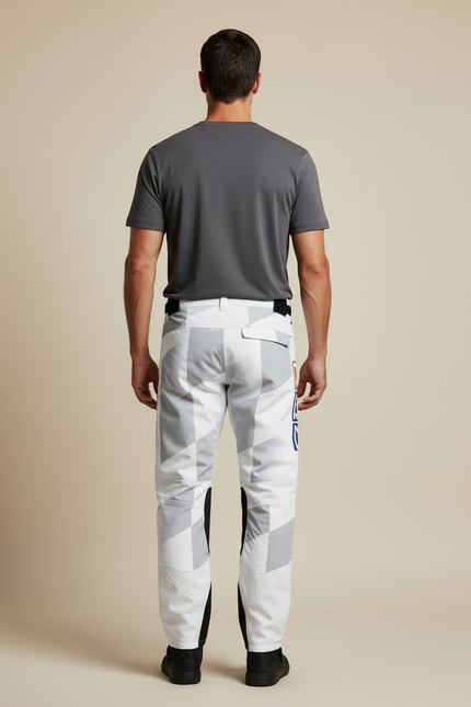 Pantalon Blanc A Carreaux - Imprimé Polyester - vue 2
