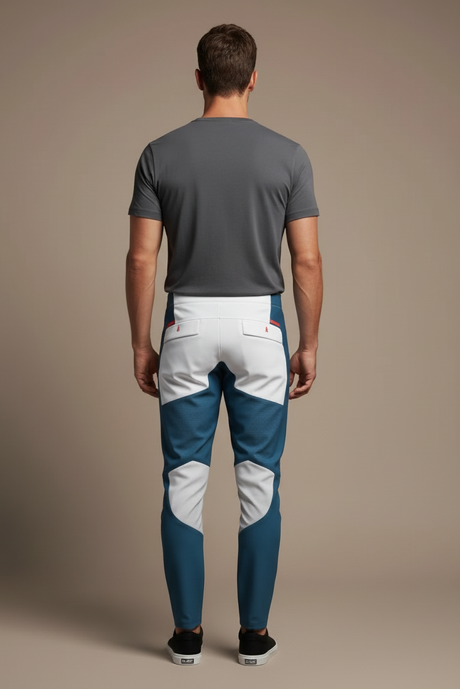 Pantalon Blanc Motif Bleu - Multicolore Polyester - vue 2