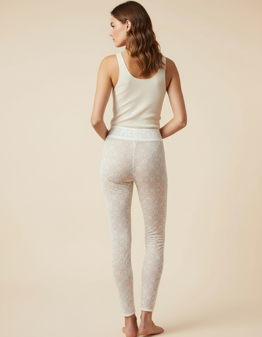 Pantalon En Dentelle Blanc - Maille - vue 2