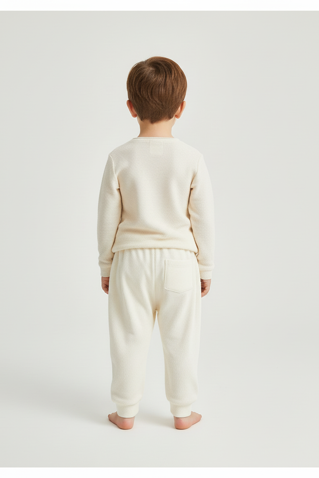 Pantalon Blanc Côtelé Ample Décontracté Motif Canard - Cordé - vue 2