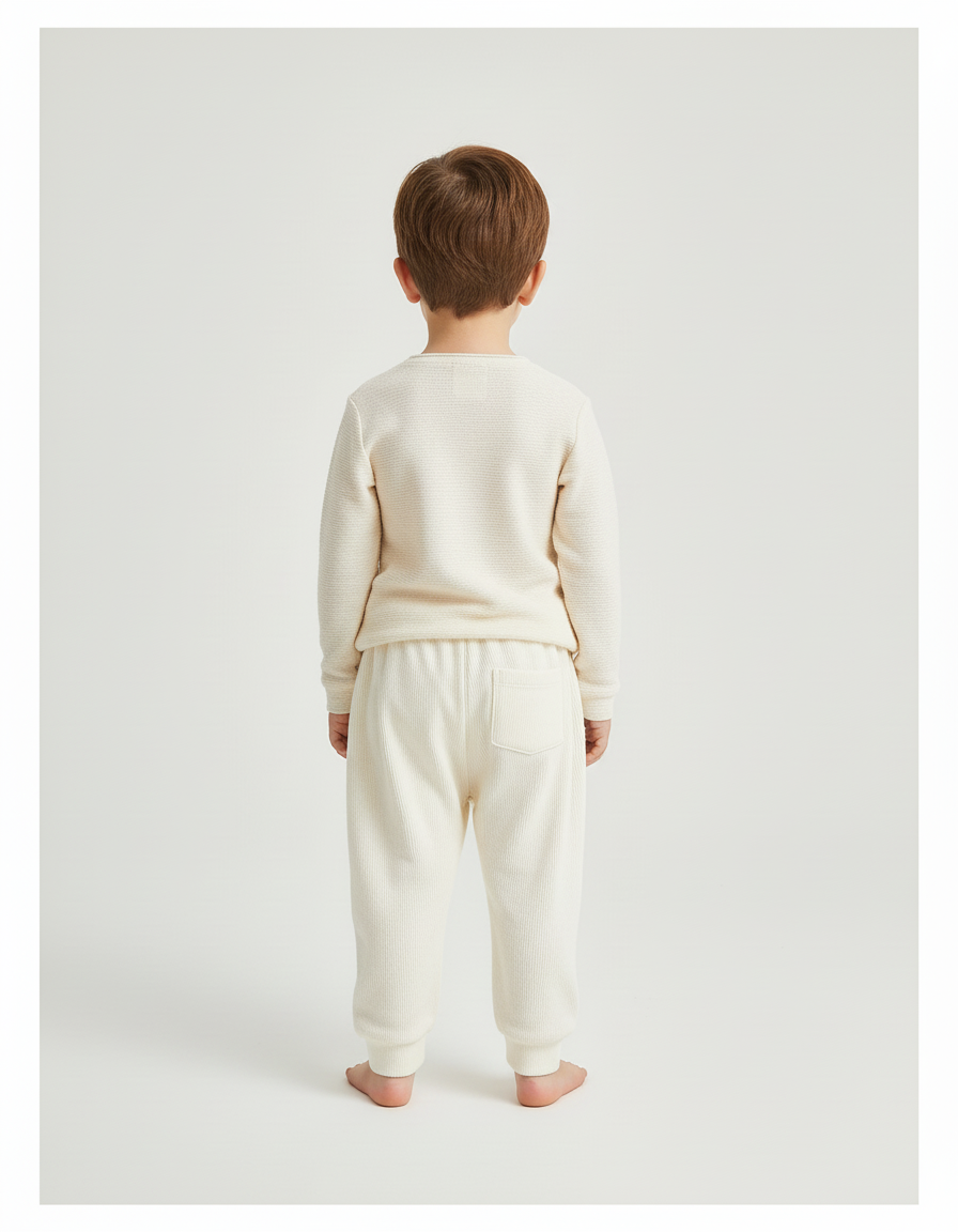 Pantalon Blanc Côtelé Ample Décontracté Motif Canard - Cordé - vue 2