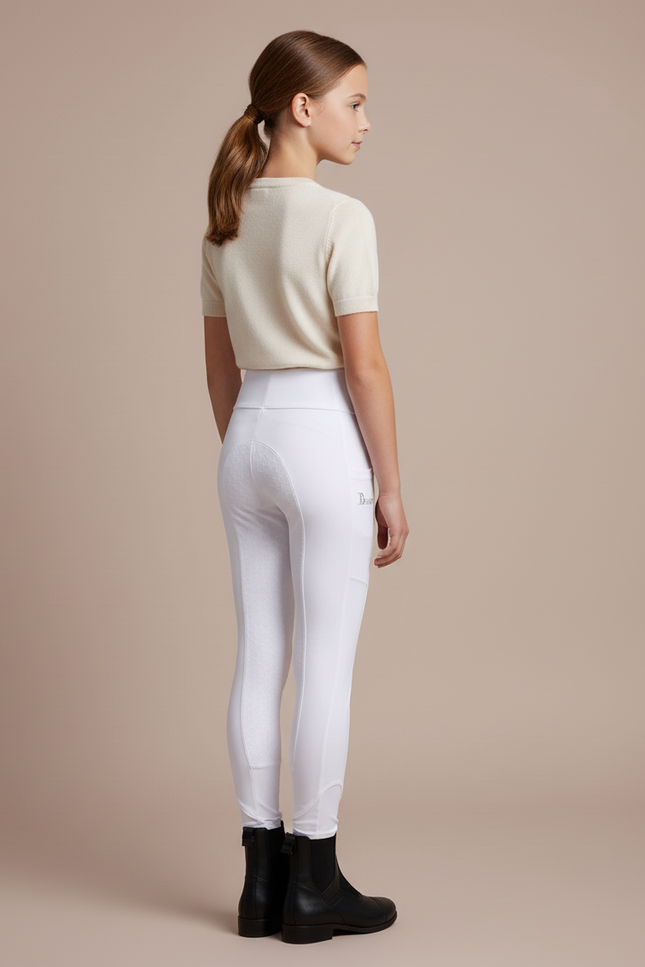 Pantalon Blanc Équestre Enfant Silicone Respirant - Polyester - vue 2
