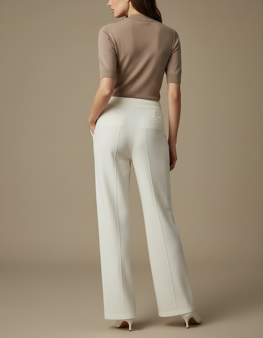 Pantalon Blanc Stretch Femme - Maille - vue 2