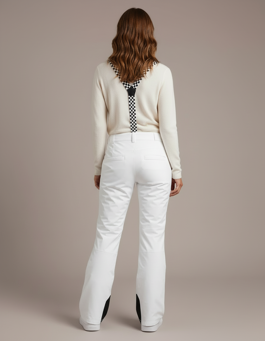 Pantalon Damier Noir Et Blanc - Polyester - vue 2