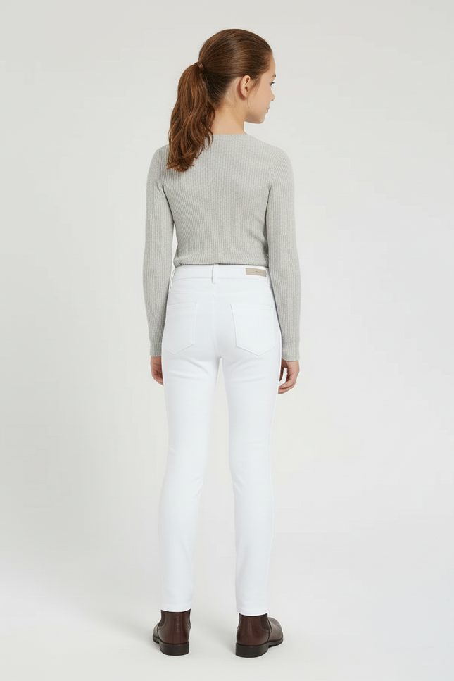 Pantalon Blanc Équestre Enfant Silicone Adhérent - Polyester - vue 2